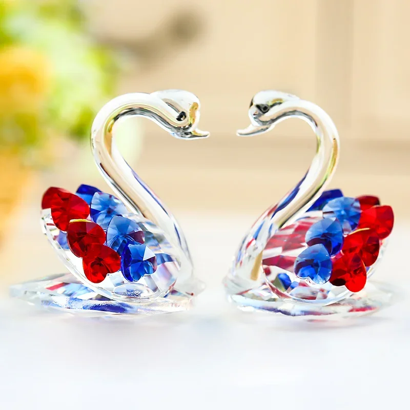 Crystal Swan Small Decoration Mobile Phone Counter Decoration Decor Glasses Jewelry Desktop Counter Gift