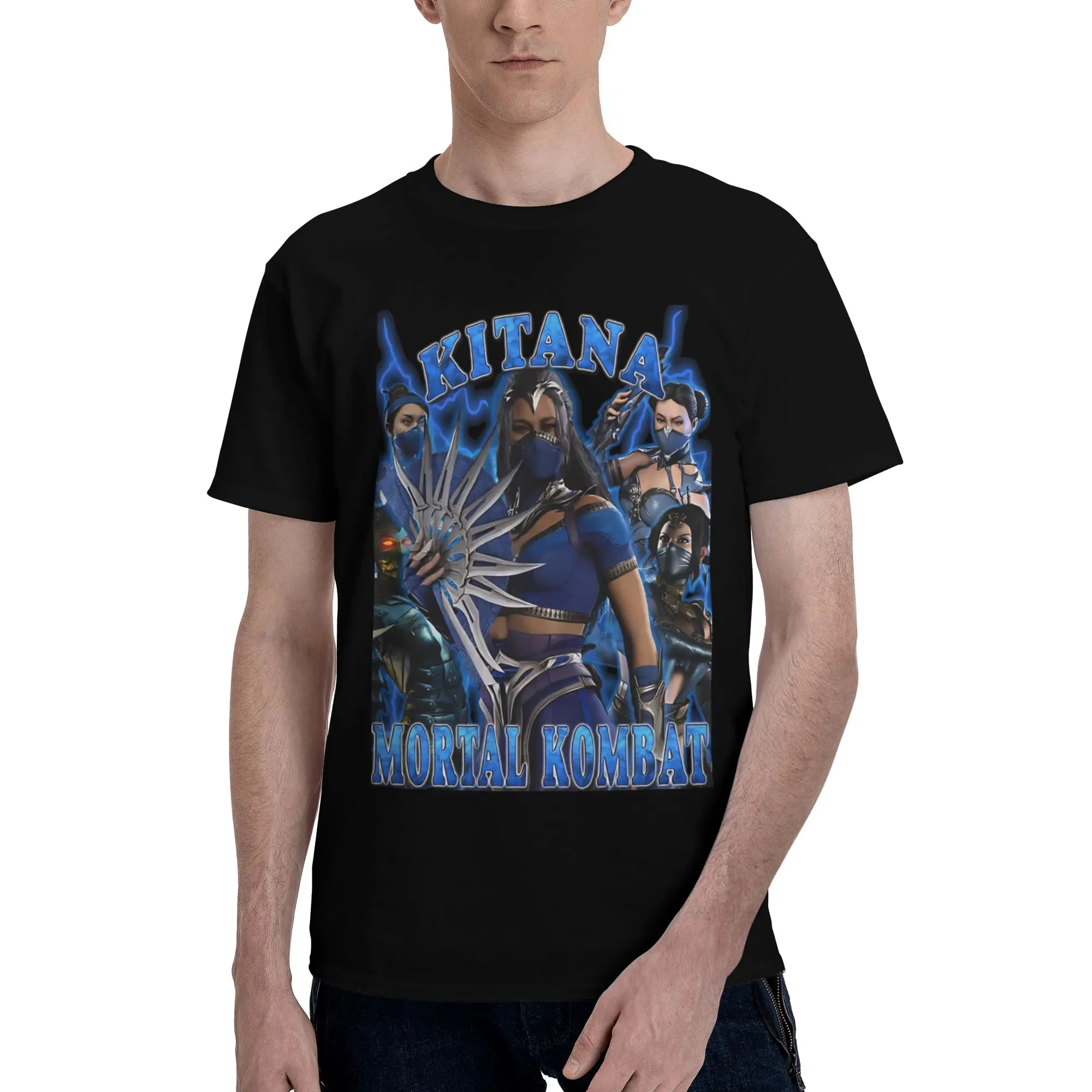 Printed Kitana You Will Learn Respect Mortals Kombats T Shirt For Unisex  Pure Cotton Tee Shirt Short Sleeve Clothes