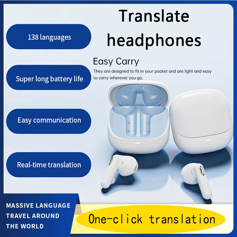 

Translation headphones Bluetooth smart translator overseas voice translation equipment multi-language simultaneous translation