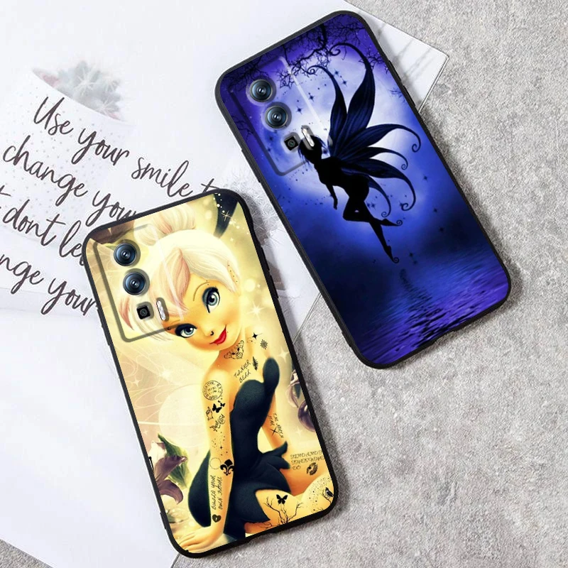 Disney Peter Pan Tinker Bell For Xiaomi Redmi 9A 9C 9AT 10C 9 9T 10 12C 13C 8 12 K60 A1 K50 K40 5G Black Cover Phone Case