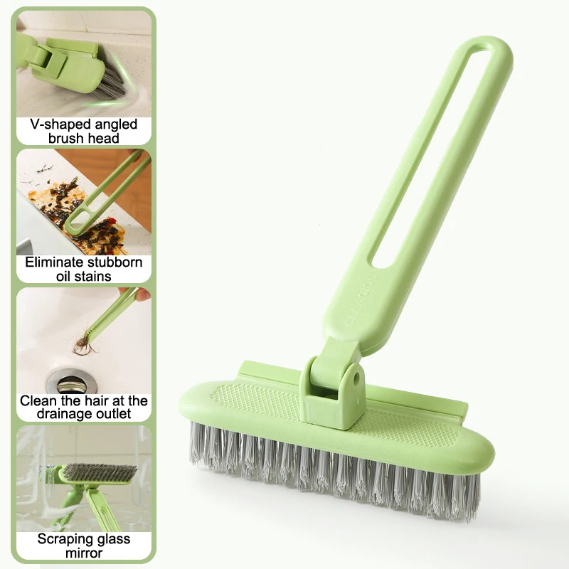 V-Shaped Crevice Cleaning Brush, Multifunctional Rotating Cleaning Brush, Rotating Joint Cleaning Brush Hard Bristles