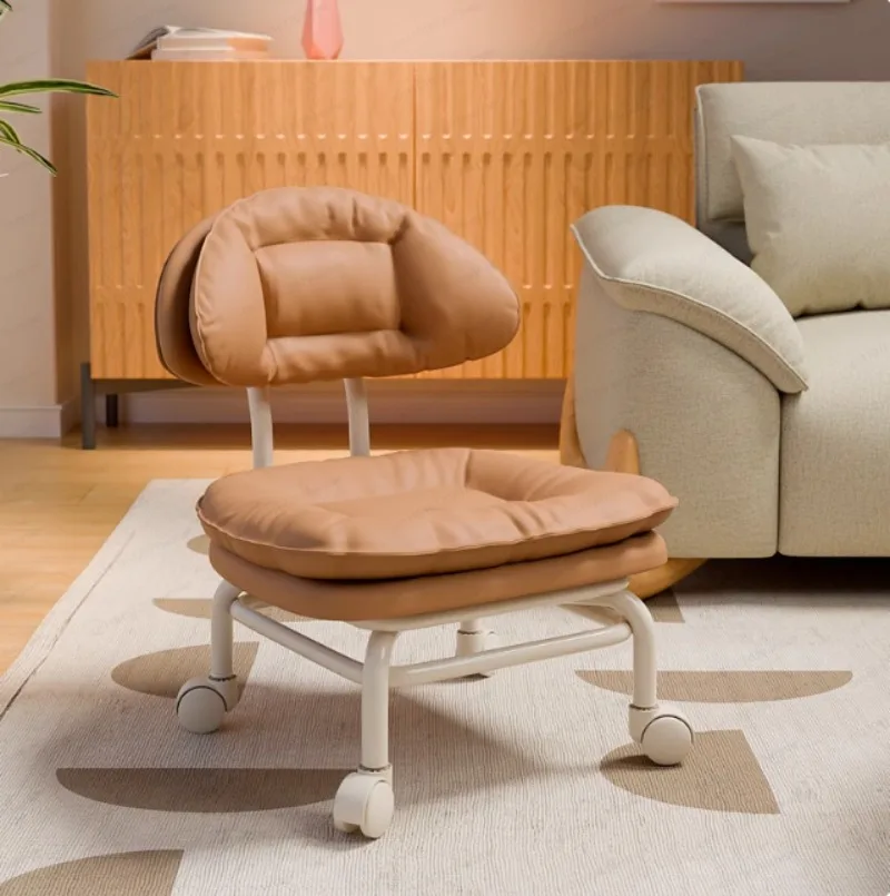 Cloud Backrest Low Stool with Wheels: Children's Shoe Changing Bench & Mobile Small Sofa