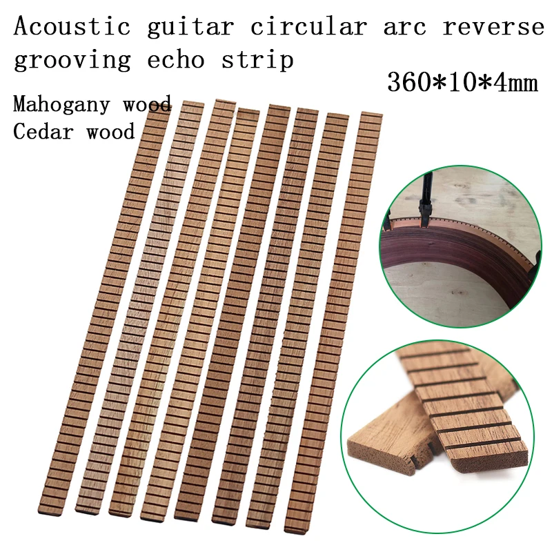 8 Pcs / Set Guitar Binding Strip Inside African mahogany/ Cedar  reverse notching Inlay Lining Guitar Edge Trim