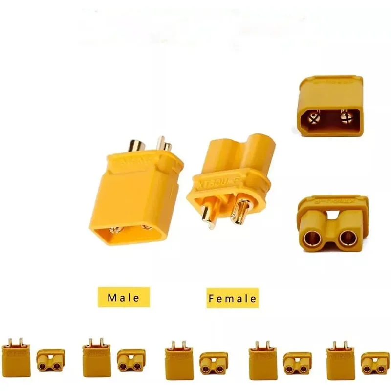 10 Pairs XT30U XT30 Upgrade 2mm Banana Connector Gold Plated 15A Continuous 30A Peak Current for Lipo Li-ion Battery ESC PDB
