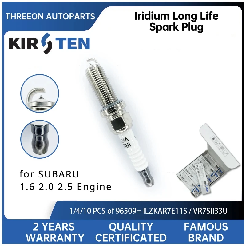 KIRSTEN Iridium Spark Plug for SABARU FORESTER IMPREZA 2012-2016 LEGACY 2012-2014 OUTBACK XV 2012- VR7SII33U 22401AA781