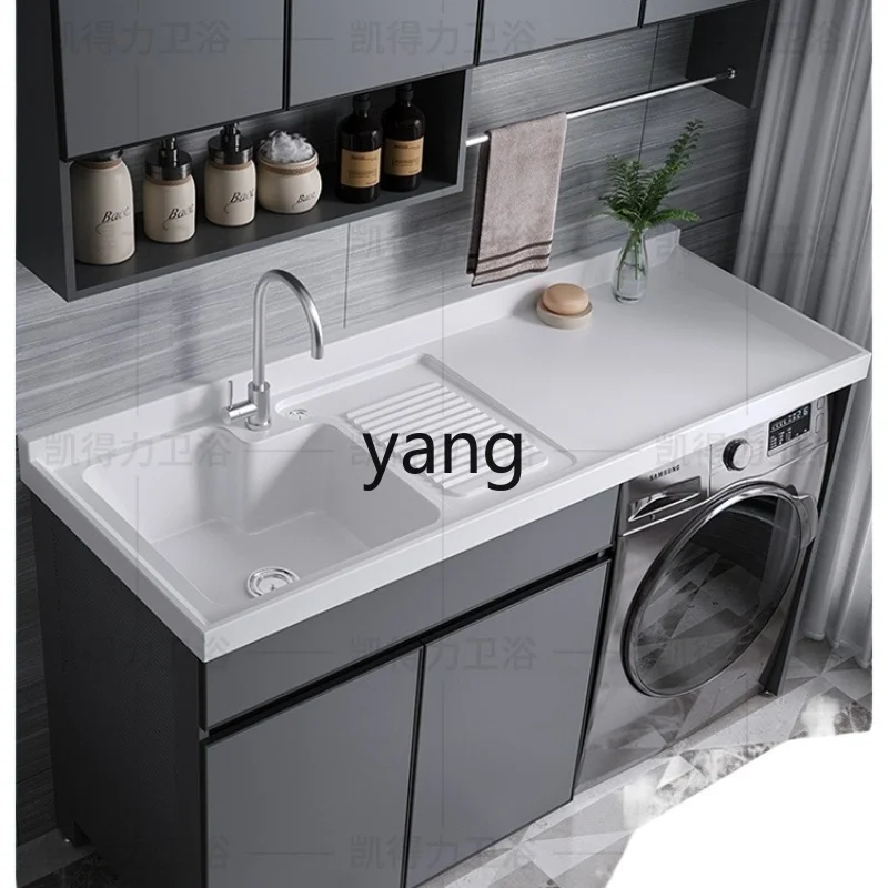 

YJQ Стиральная машина Встроенный шкаф Балконный компаньон Ванная комната Шкаф для умывальника Комбинированная раковина для стирки Чистящая доска