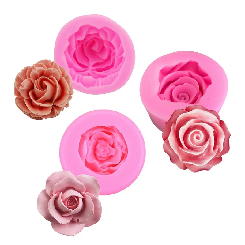 

DIY 3D Flower Bloom Rose Shape Silicone Fondant Soap 3D Cake Mold Cupcake Jelly Candy Chocolate Decoration Baking Tool Moulds