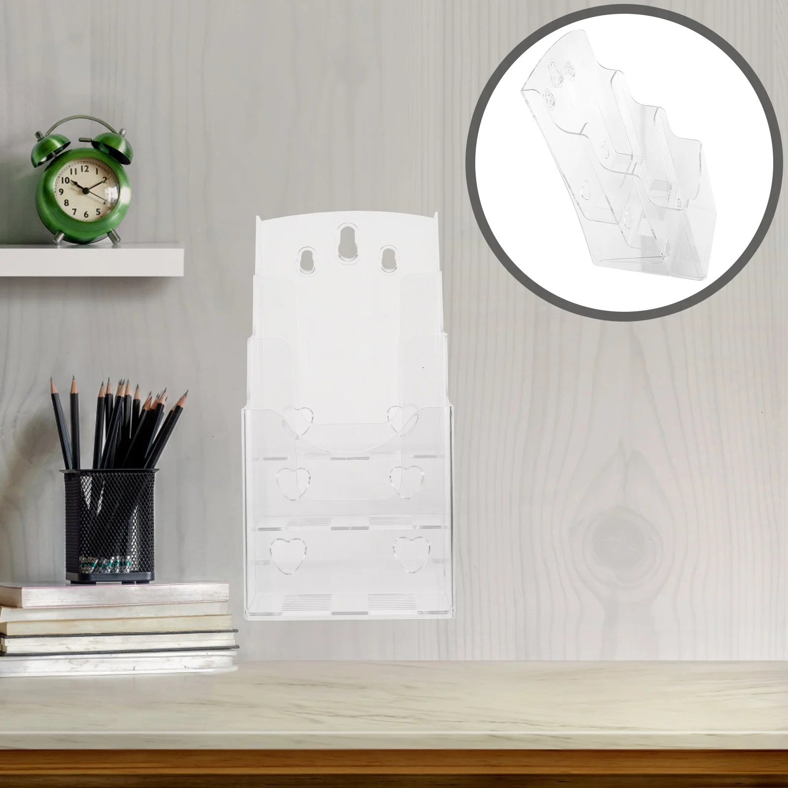 Sticker Display Stand Folding Rack Flyer Holder Manager Clear Pamphlet Transparent Acrylic Brochure