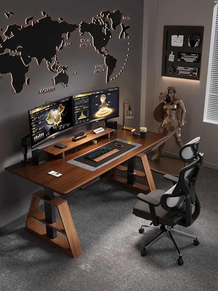 

Электрический подъемный стол из цельного дерева, компьютерный стол, стоячий стол для домашнего офиса