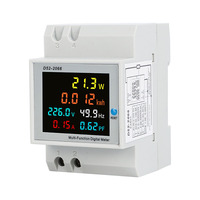 6IN1 Din Rail AC Monitor 110V 220V 380V 100A Voltage Current Power Factor Active KWH Electric Energy Frequency Meter VOLT AMP