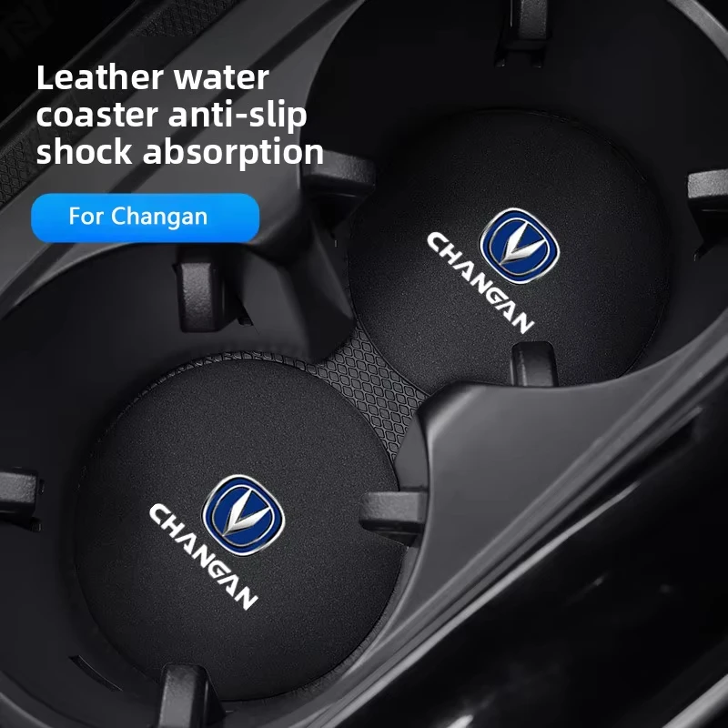 Car Cup Holder Coaster Carbon Fiber Anti-slip Waterproof Mats For Changan CS75 PLUS CS55 PLUS EADO CS35 Alsvin UNI-T UNI-K UNI-V