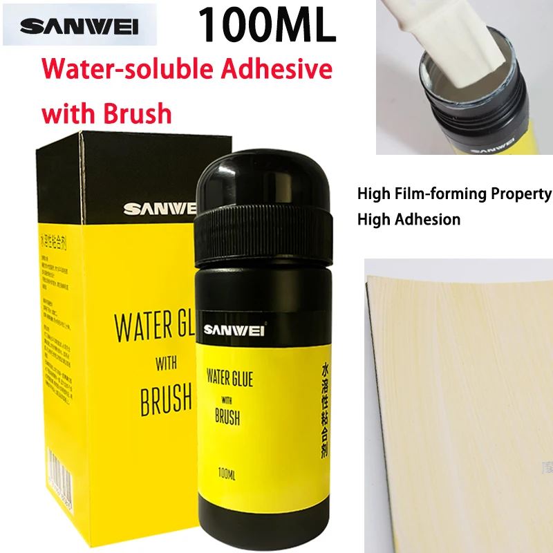 

SANWEI Water-soluble Table Tennis Glue with Brush 100ML High Viscosity Ping Pong Rubber for Racket Bonding Accessories DIY