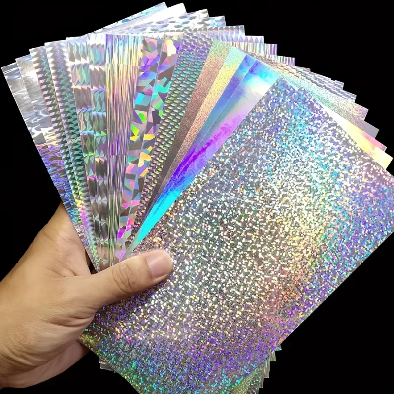 18Pcs Waterproof Laser Fish Scale Lure Stickers Silver Reflective DIY Shiny Fish Skin Bait Decal