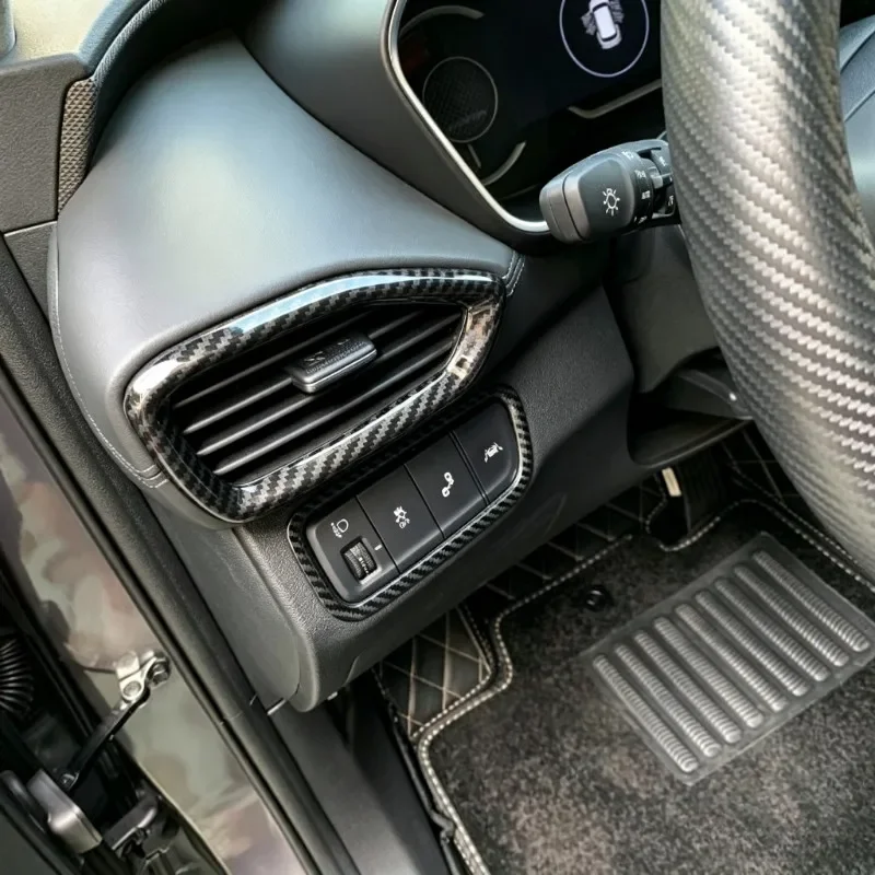 For Hyundai Santa Fe 2019-2021: Headlight Control Knob Surround Trim - ABS Peel & Stick Protector