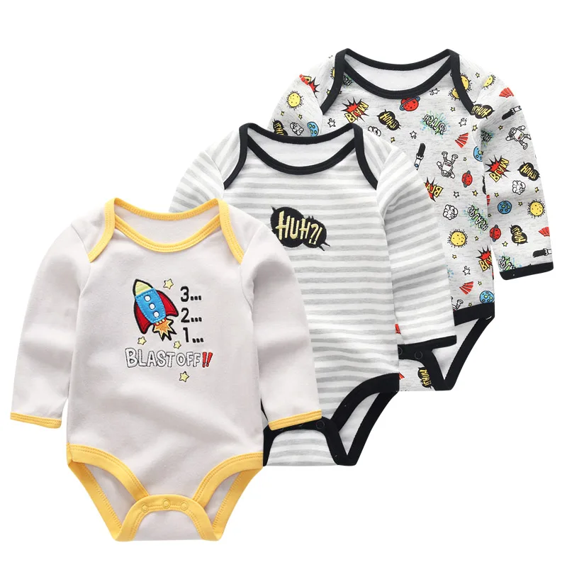 3 pieces soft body suit 100% cotton Comfortable to wear Onesies every season Unisex Sex body suit boy and girl