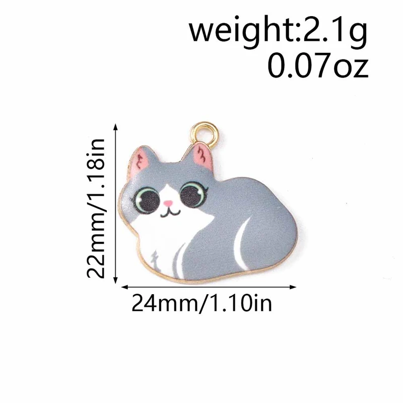 20 Stück Cartoon-Tier-Charms, Emaille-Katzen-, Hasen- und Schmetterlings-Charms, Anhänger für die Schmuckherstellung, Halsketten, Ohrringe, DIY-Bastelbedarf – Detail 5