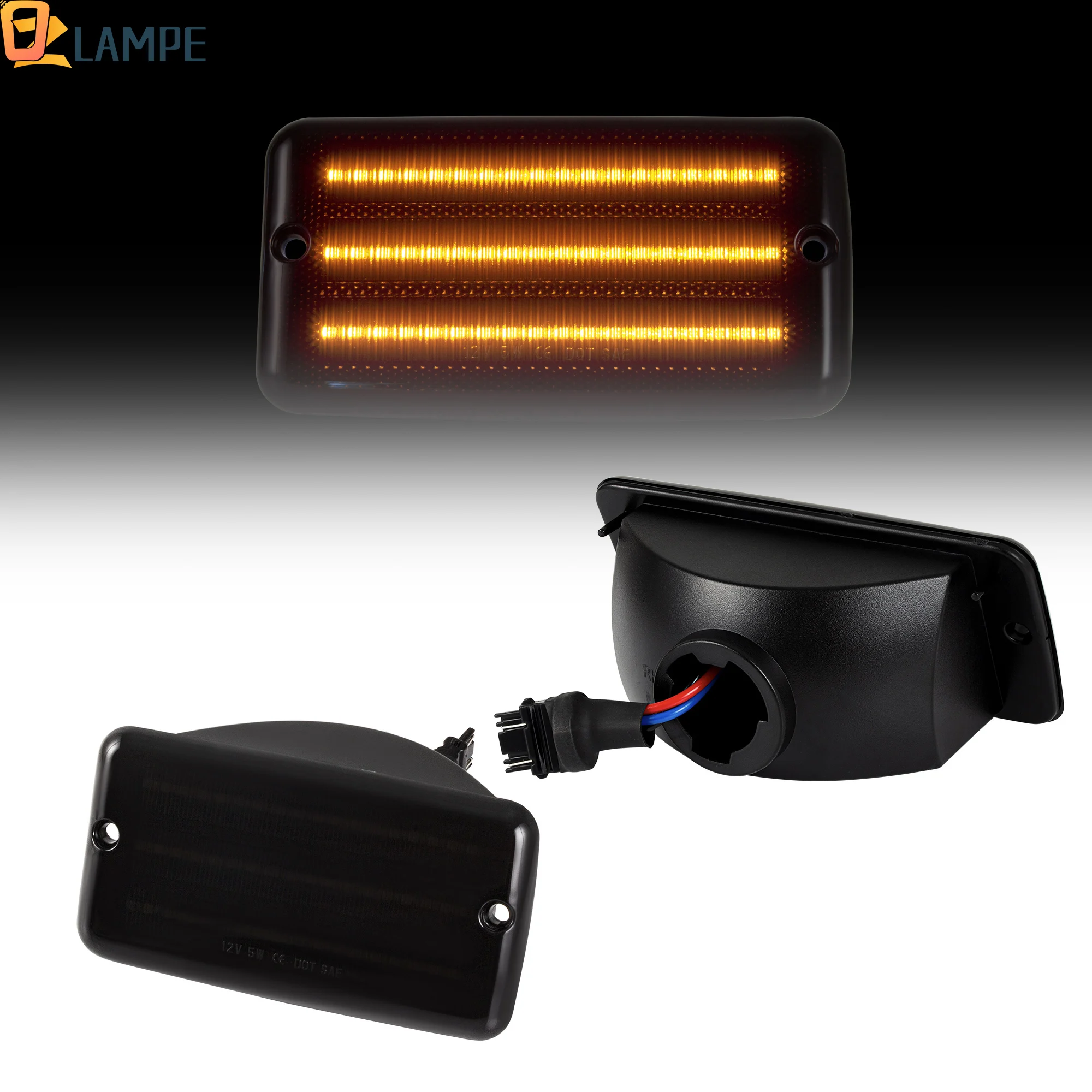 

2 шт. светодиодные передние указатели поворота, последовательные сигналы, боковые габаритные огни, янтарные 54 светодиода для Jeep Wrangler TJ 1997-2006 гг.