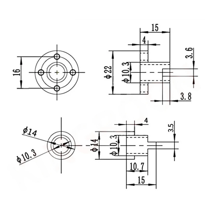 T8 Anti-Spiel-Leitspindel Messing/POM Federmutter Eliminierung Spaltleitung 2 mm/4 mm/8 mm für CNC 3D-Druckerteile Ender 3 CR10/Tornado – Detail 2