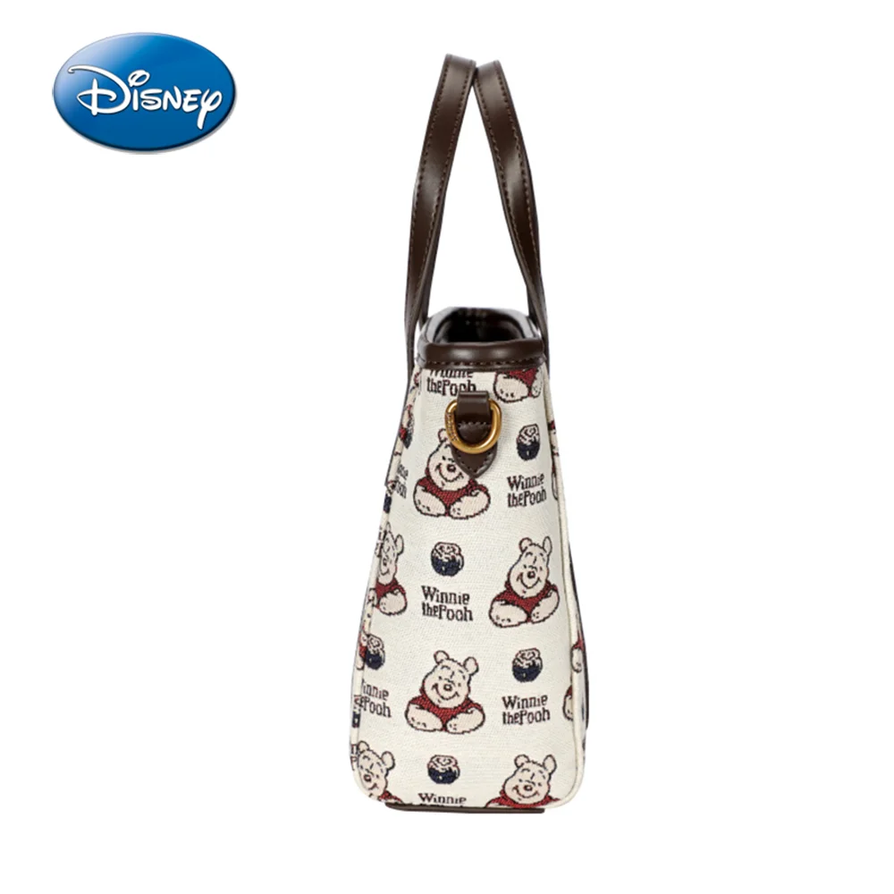 1 Pc Disney Officially Licensed Winnie the Pooh Crossbody Bag Tote Brown Bear Pattern Leather Work Travel Fashion Single