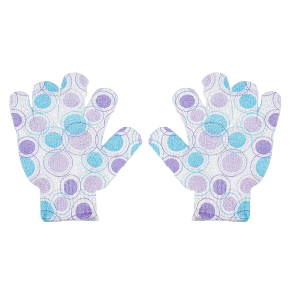 

1Pair Printed Nylon Five Finger Bath Gloves Shower Gloves for Exfoliating Dead Skin Deep Cleansing and