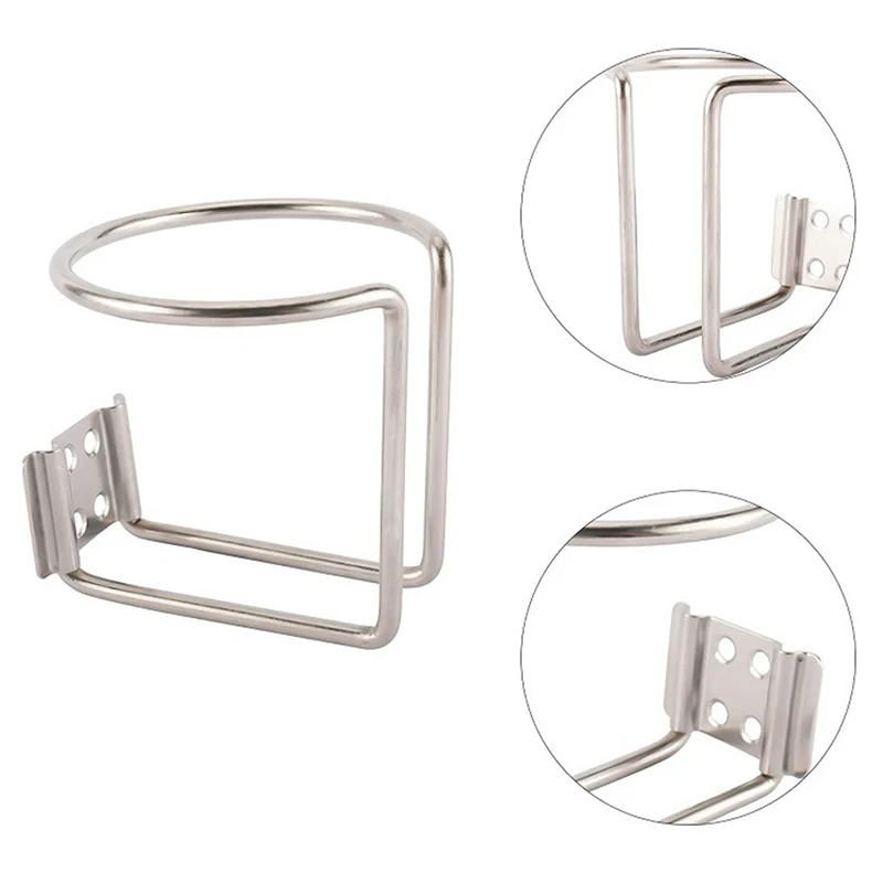 Soporte de botella de acero para coche y barco, accesorio de 2 piezas para bebidas, para yate, camión, RV, Camper