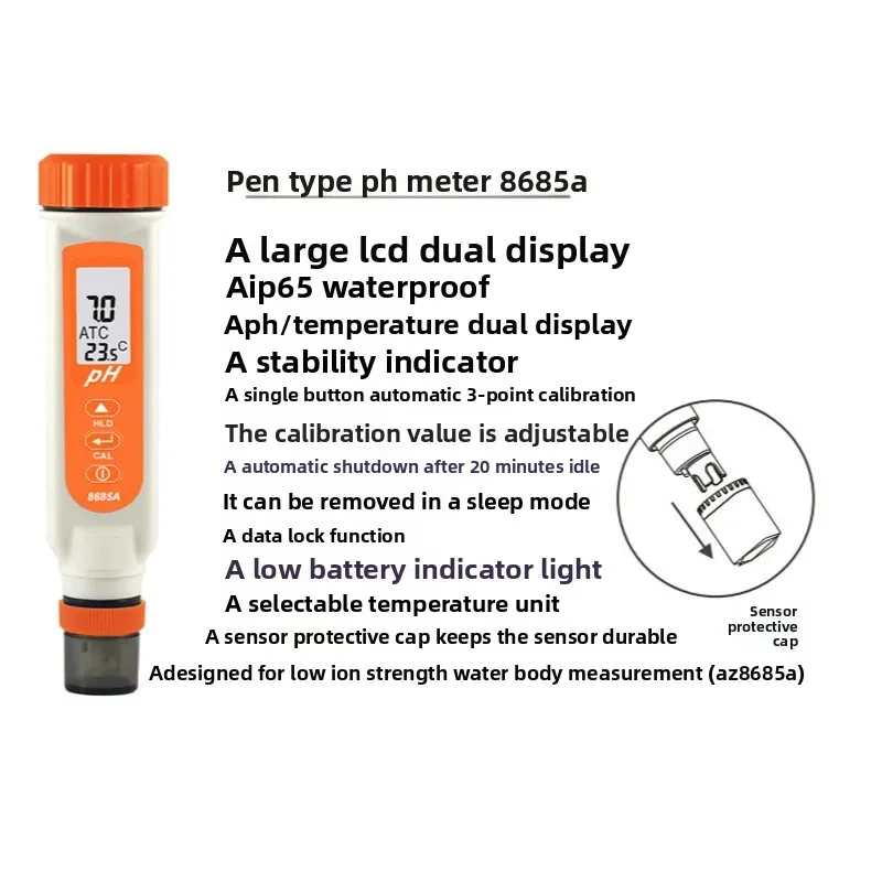 

AZ8685A High-precision Portable Fish Tank PH Detection Pen Aquarium PH Value Tester Instrument