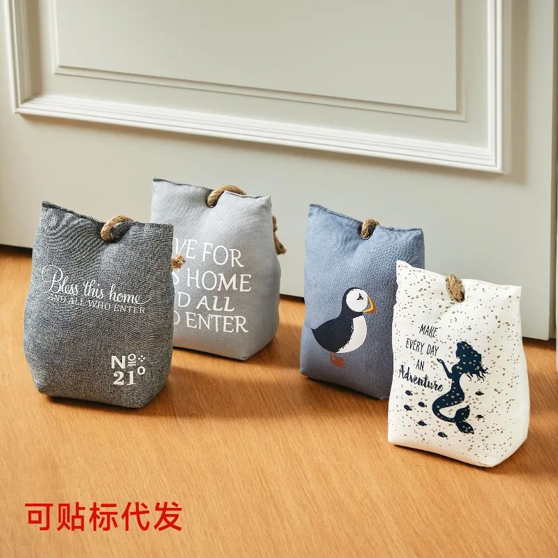 Creative Door Stops, Fabric Door Stops, Anti-collision Blocks, Letter Embroidery, Home Decoration Door Backs