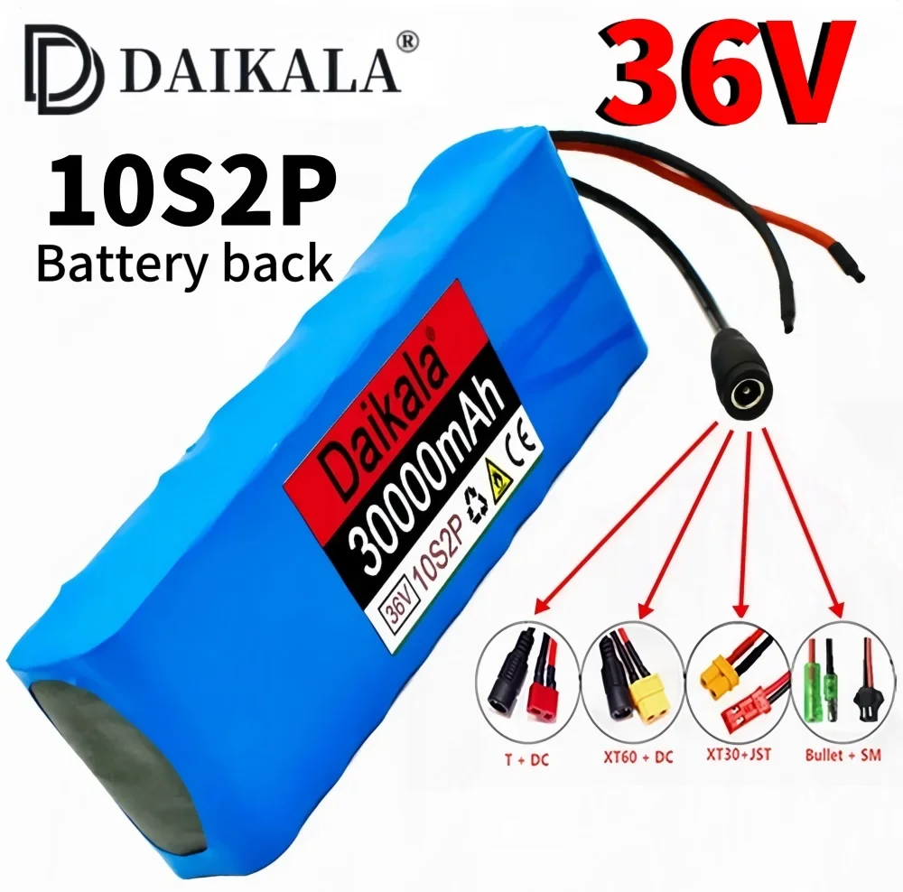 DAIKALA 36V 30000mAh Electric scooter battery 10S2P 18650 30Ah Lithium Battery Pack 550W High Power