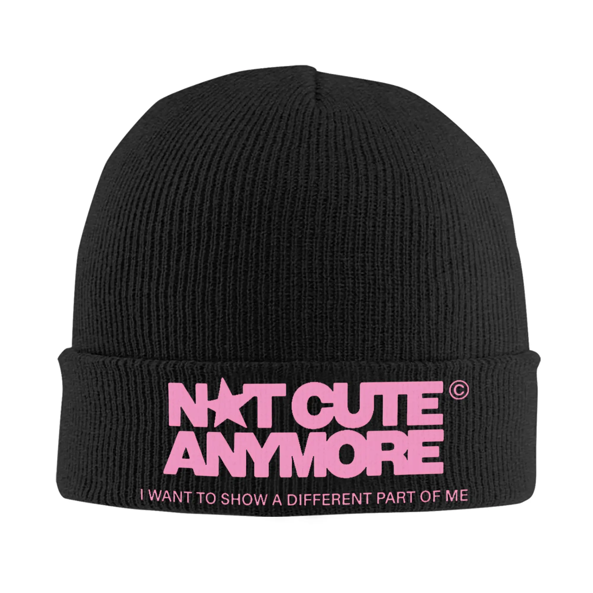 ILLITES Not Cute Anymore I WANT TO SHOW A DIFFERENT PART OF ME Pink Beanie Hats Knit Hat Men Casual Soft Caps Outdoor Bonnet Hat
