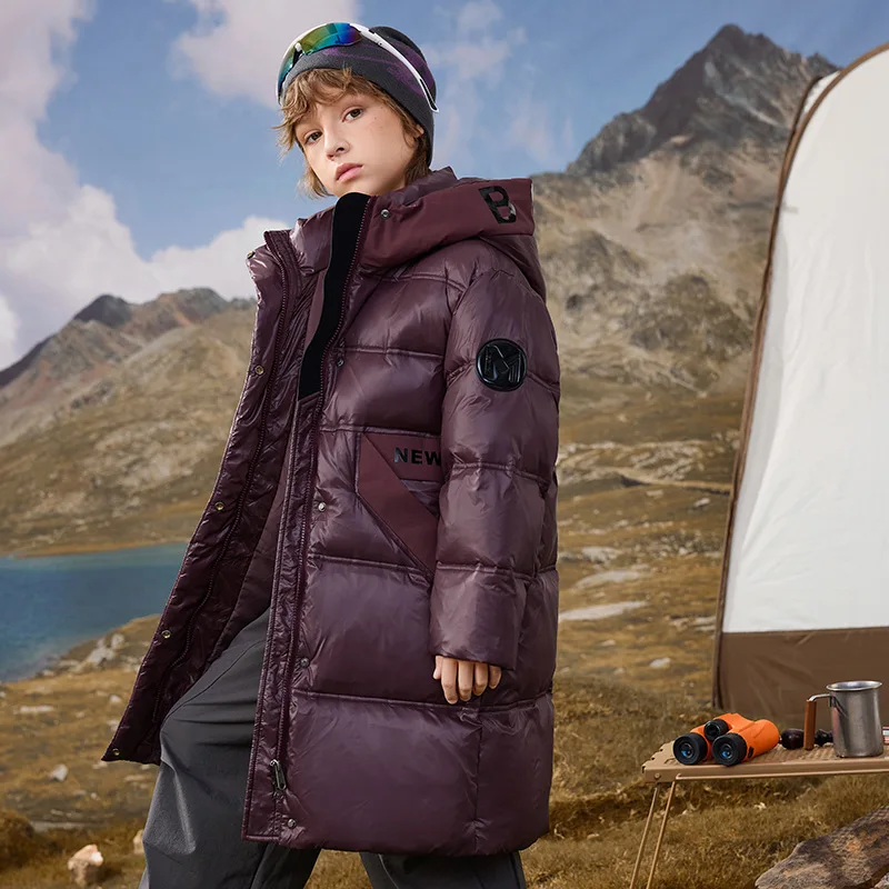 OLEKID 2025 Boys Winter Down Jacket 80% White Duck Down Thick Warm Teen Boy Jacket 6-14 Years Kids Boy Parkas Outerwear Coat