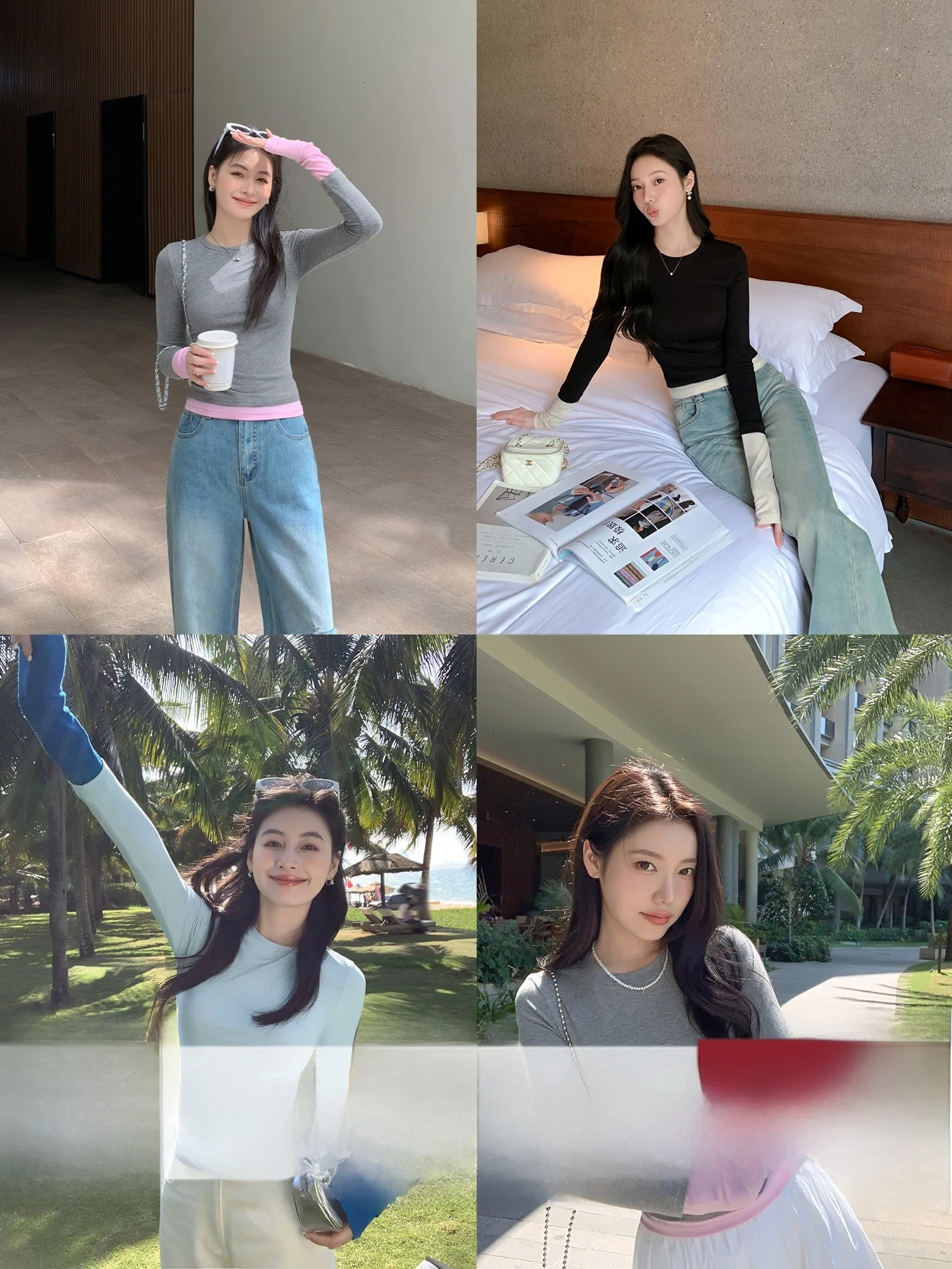 

Mulvan Women's Slim Fit Knitted Long Sve T-irt round Ne Base irt Inner Wear Color Blo Design Autumn Top