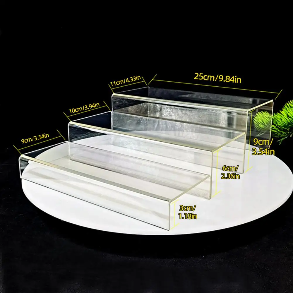Clear Acrylic Display Riser Rectangular Tabletop Display Stand Reusable Dessert Risers Collectibles Shelf for Cupcakes Jewelry C