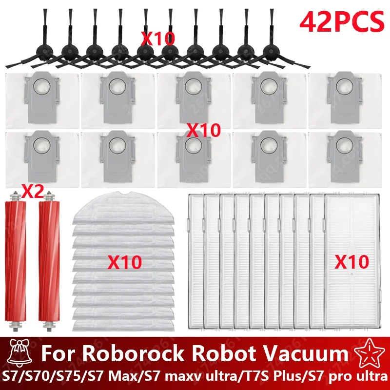Roborock S7 S70 S75 S7Max S7 maxv ultra T7S Plus S7 pro ultra Accessories Main Brush Hepa Filter Mops Robot Vacuum Cleaner Parts