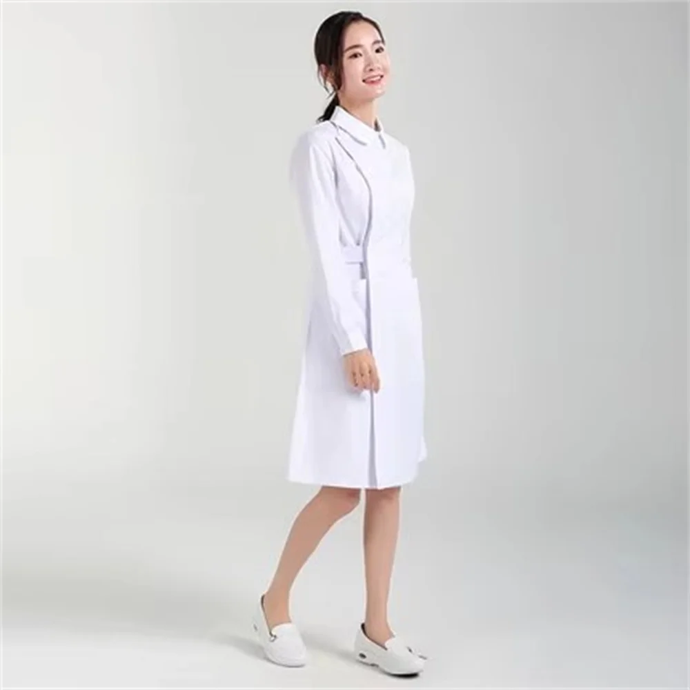 Vêtements d'infirmière à manches longues, vêtements de printemps pour femmes, poitrine partielle, poudre blanc vert, Slim, beauté, pharmacie, vêtements de travail dentaire