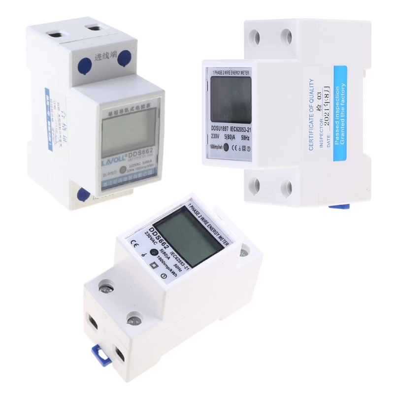 Single Phase Meter Kilowatt Hour Power Consumption Counter 220V 60Hz Dropship