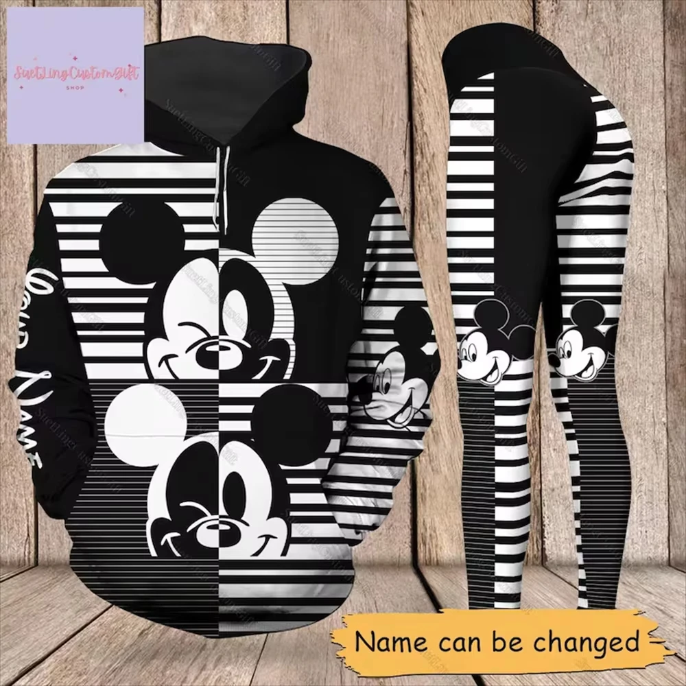 Disney-Sweat à capuche et pantalon de yoga pour femme, costume de sport, vêtements cancers 3D, mode Street Yk2, nouveau, 2025