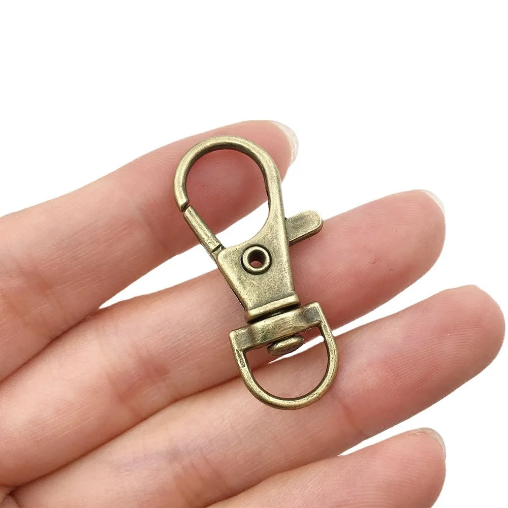 10 Stück Legierungs-Drehkarabinerhaken D-Ring Karabiner Schlüsselanhänger Gürtelschnalle Zubehör für DIY-Bastelarbeiten Schmuck Lanyard Kette – Detail 5