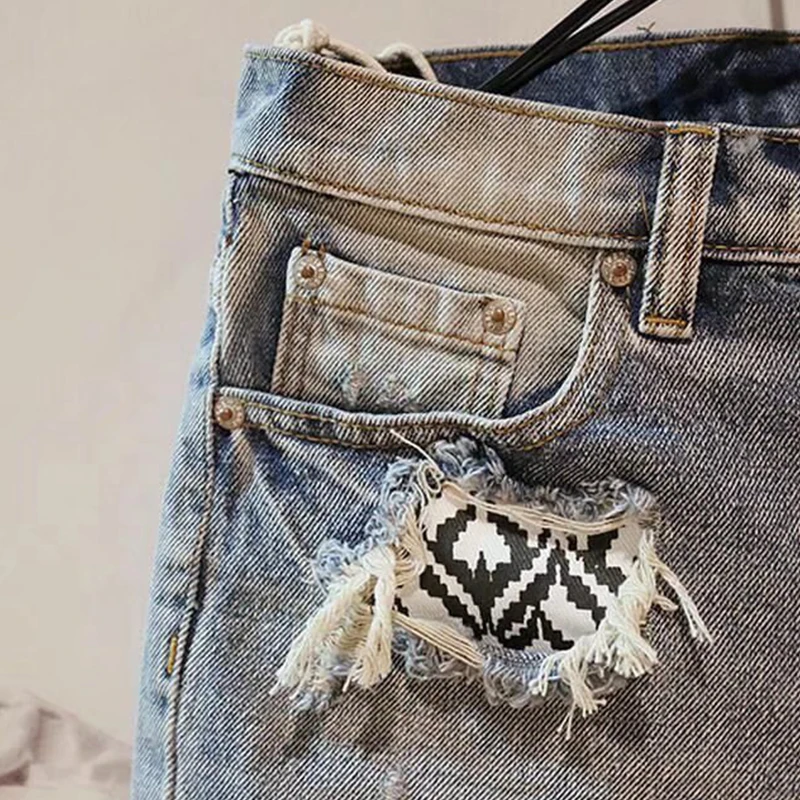 Summer Men Hole Denim Short Pants Fashion Beggar Scraped Five-piece Jeans Shorts