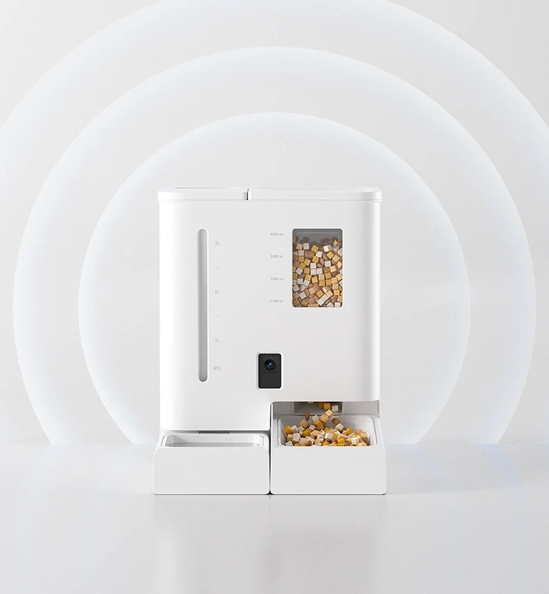 Automatic Smart Pets Feeder Food Water Feeding Timed Feeding App Remote Control Voice Activated Feeding 4L Water 5L Food