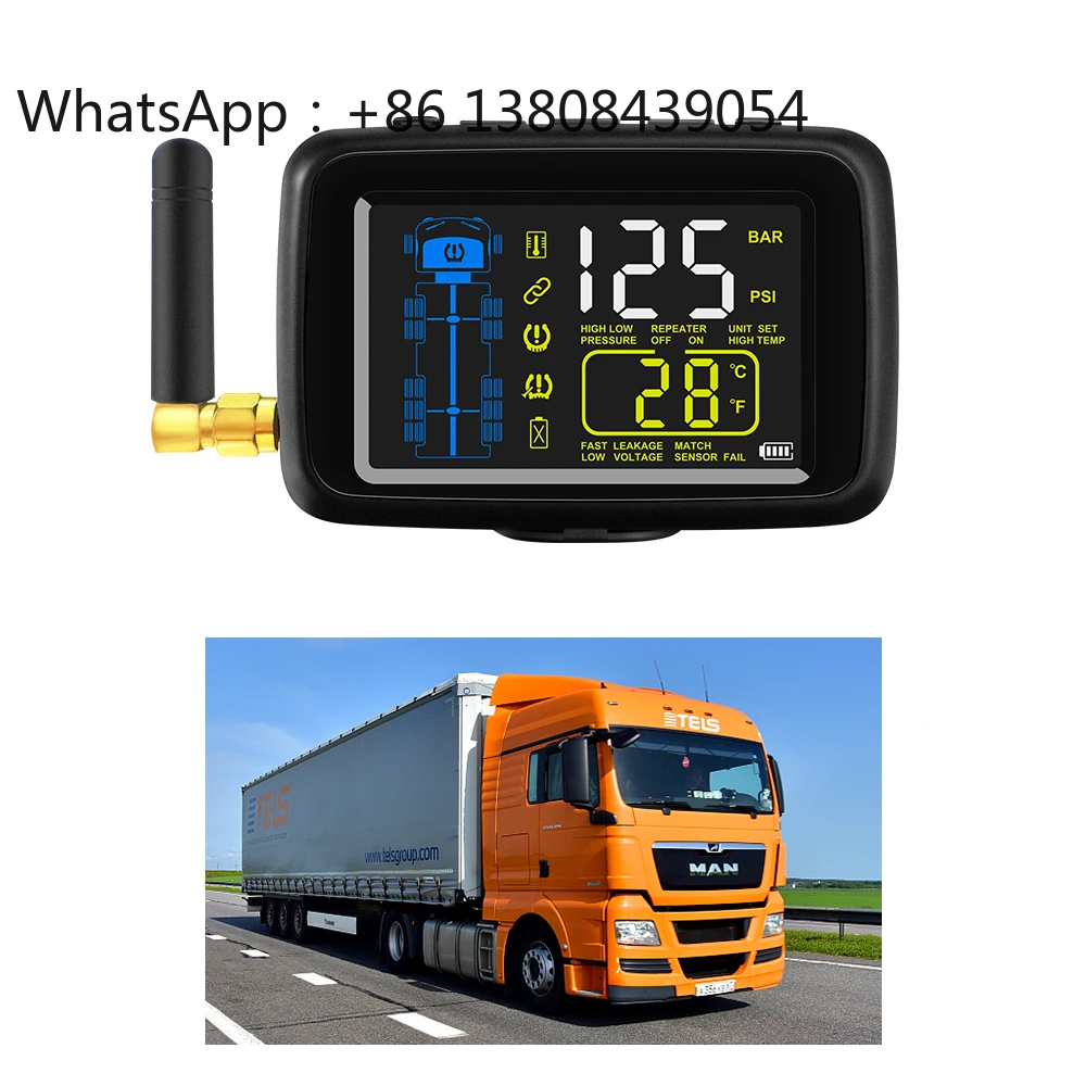 

TPMS Factory 199Psi External Sensor Tire Pressure Monitoring System for RV Truck Trailer Bus 6 8 10 12 14 16 18 22 Wheels