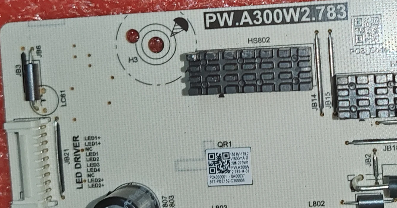 PW.A300W2.783  81T-PBE152-C300006  LED TV power supply, physical photo, tested well for    275W 1200MA
