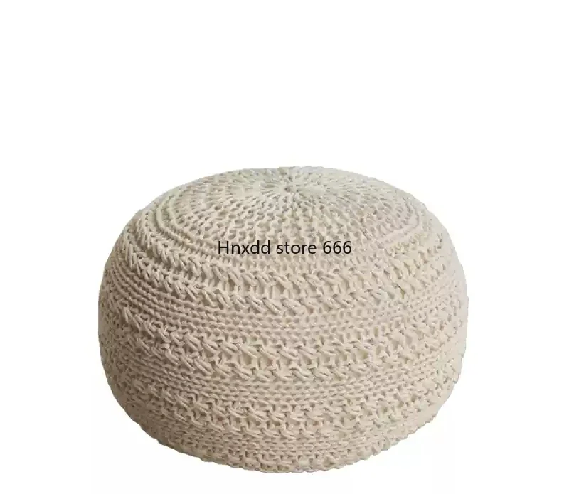 Hand woven futon cushion living room bedroom footrest shoe changing stool