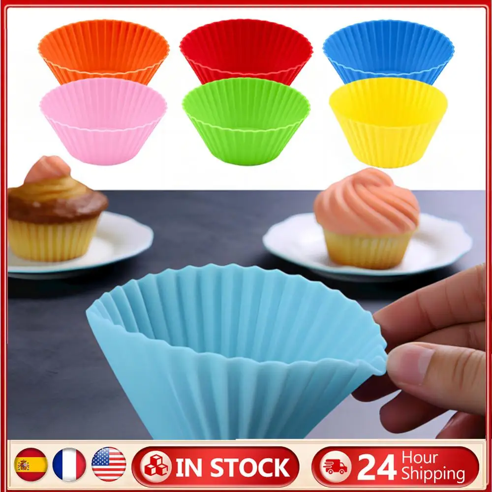 

12 Pcs Reusable Silicone Baking Cup Muffin Mold Dessert Pudding Ramekin Holders for Individual Bakery Wedding Birthday Party