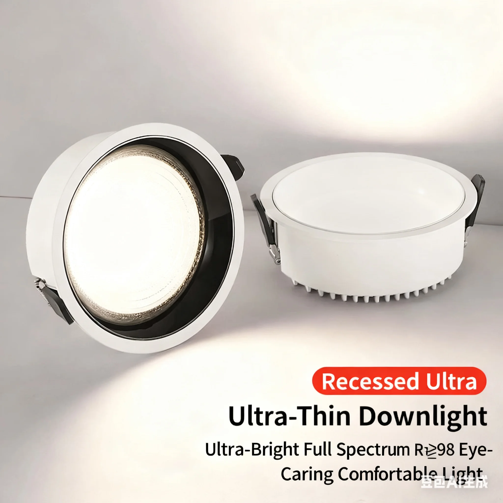 Dimmable Embedded Anti-Glare LED SMD Downlight AC85-265V Full-Spectrum Ultra-Thin Spotlight for Home Living Room and Bedroom