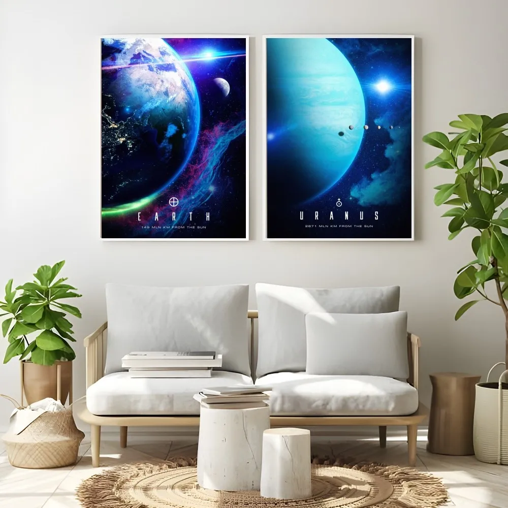 Galactic cool starry planet design Saturn Pluto Mars Poster Prints Perfect Design Nordic Modern Home Decor Gift Quality Goods