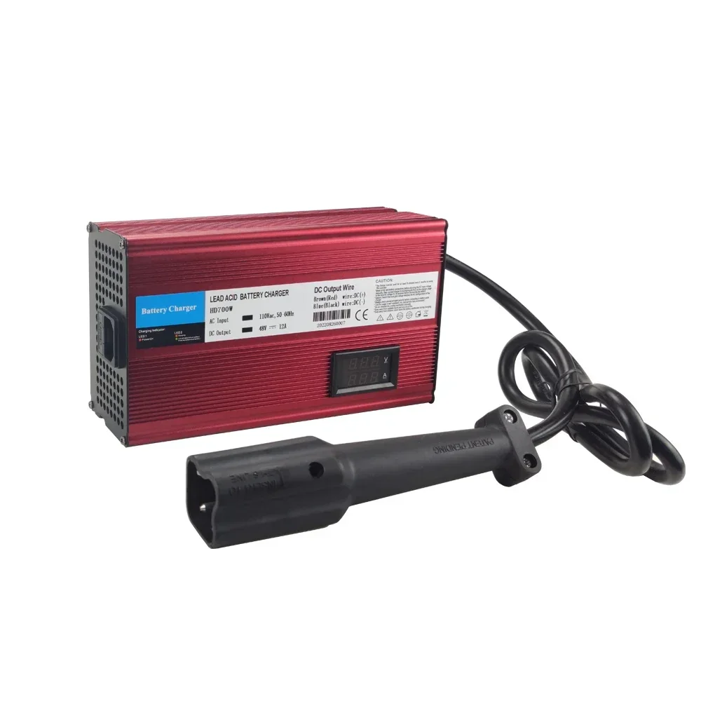 

48V12A EZGO Golf Cart Club Car Lead Acid battery charger AC 110V with G29 Drive plug LED display voltage current