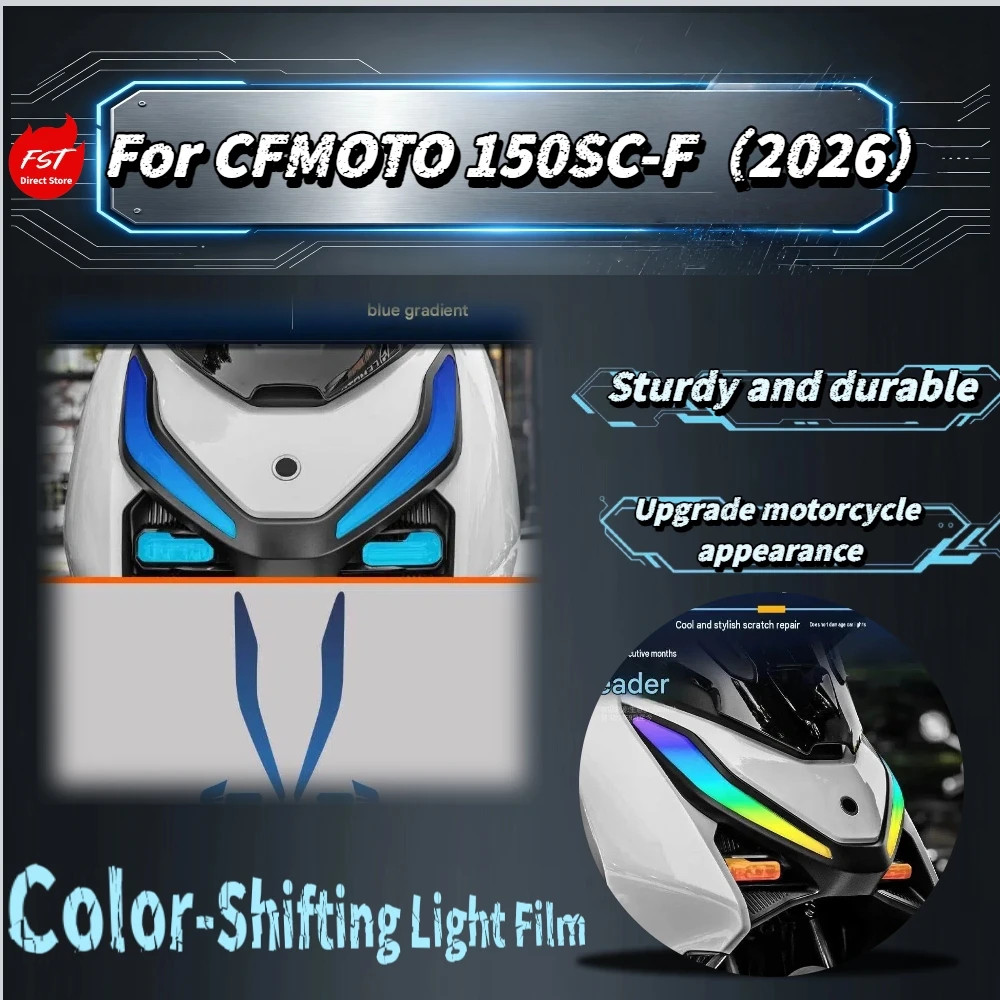 For CFMOTO 150SC‑F 2026 TPU Gradient Headlight Film Self‑Healing Anti‑Scratch Day Running Light Decor Sticker Mod Accessories
