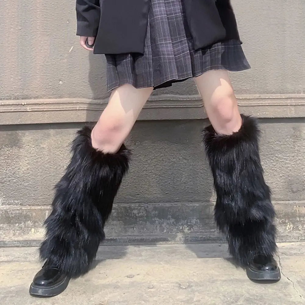 

Lolita Women Girls Faux Fur Soft Furry Ankle Warmer Leg Warmers Foot Covers Boot Socks