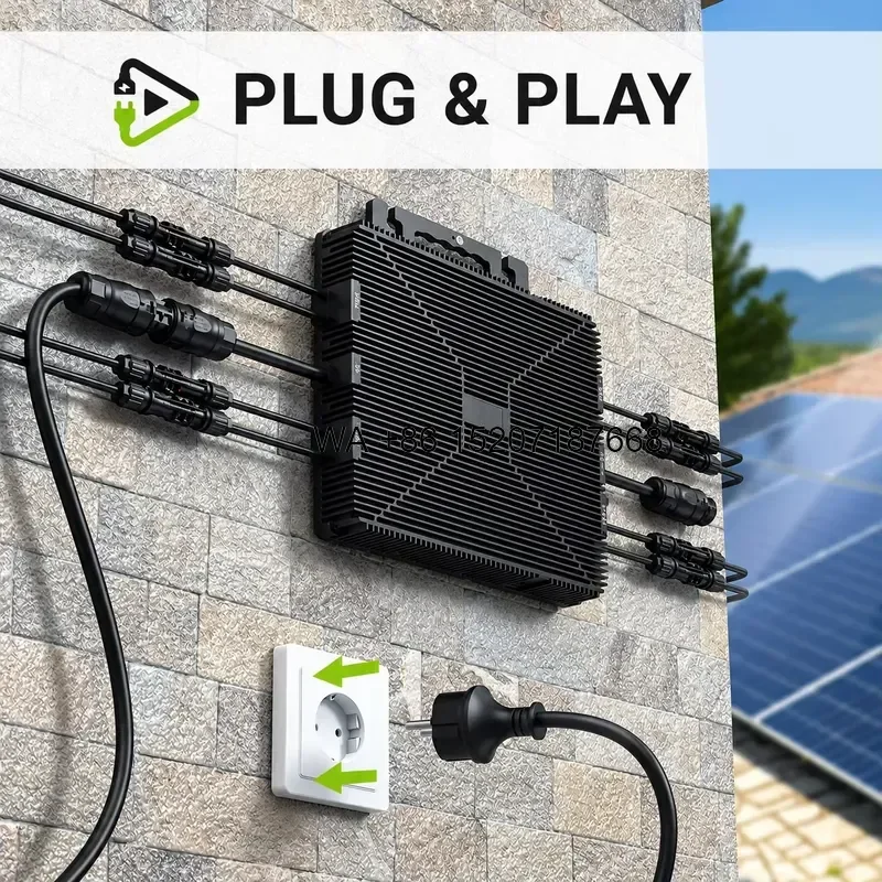 Wmwmnu 2000W Micro Inverter with 4 MPPT IP67 WiFi Monitoring for Residential Solar Panel System Balcony PV Kit OEM ODM