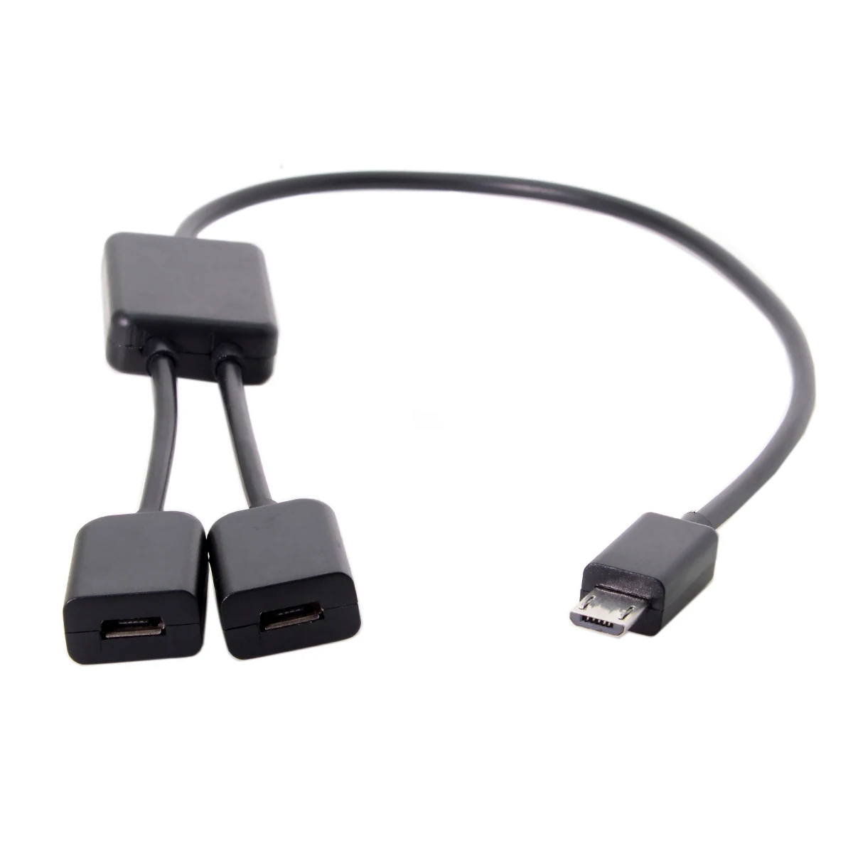 Micro USB Male to Dual Ports Micro USB Female Hub Cable For Lap top PC & Mouse & Flash Disk & Keyboard & Card Reader Hard Disk